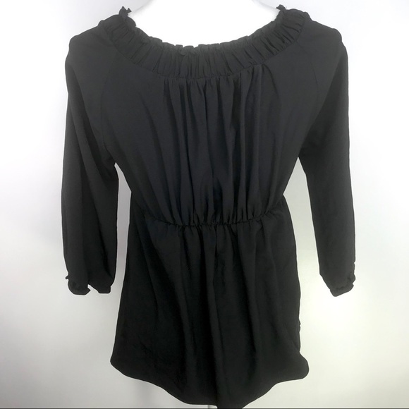 Zara Basic Black Empire Waist, Ruched Bust Top - Picture 4 of 7